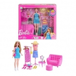 Barbie The Movie - Divatmánia baba pink ruhában szett HPL78