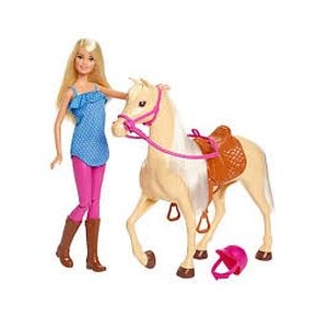 Barbie Lovas szett babával FXH13